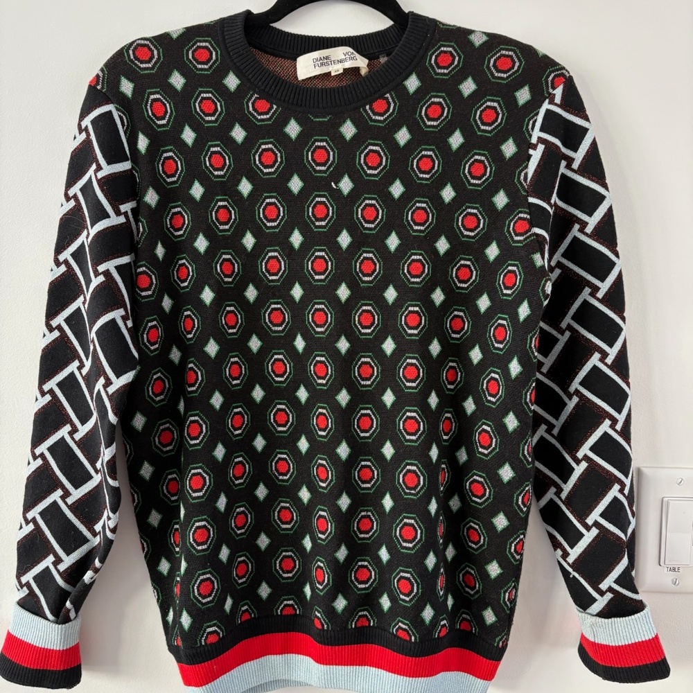 Diane Von Furstenberg Pattern Sweater XS